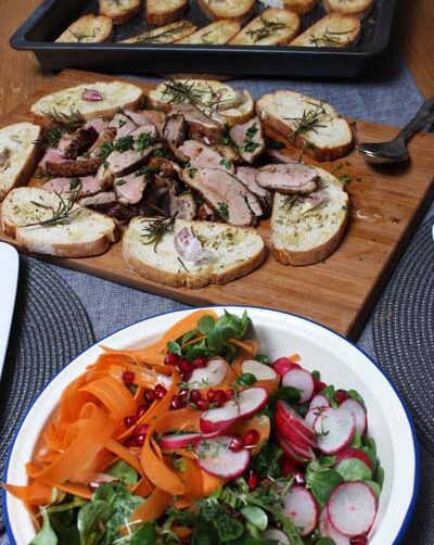 Ente und Salat mit Riesencroutons & Milchreis mit Pflaumen Kompott alla Jamie Oliver 30 Minuten Menü 1 IMG amie Oliver 30 Minuten Menü – Ente und Salat 9
